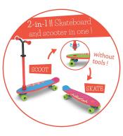 Hulajnogo-deskorolka Chillafish SkatieSkootie - Czerwona