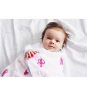 Matchstick Monkey 3 muślinowe otulacze z gryzakiem - Pink