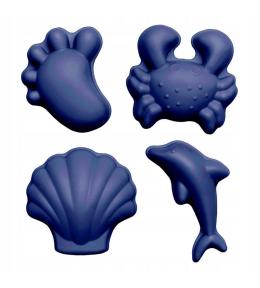 Scrunch Silikonowe foremki do piasku - Granatowe