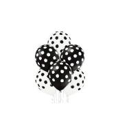 Zestaw balonów czarnych i białych w kropki