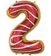 Balon foliowy cyfra 2 - Ciasteczko 78cm