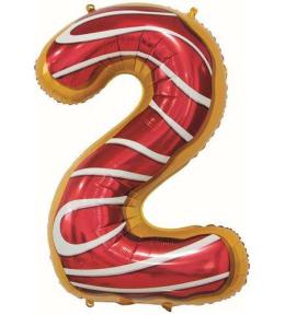 Balon foliowy cyfra 2 - Ciasteczko 78cm