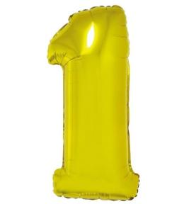 Balon foliowy cyfra 1 - Złoty 92cm