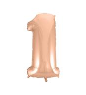 Balon foliowy cyfra 1 - Różowe złoto 92cm