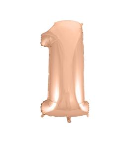 Balon foliowy cyfra 1 - Różowe złoto 92cm