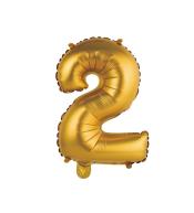Balon foliowy cyfra 2 - Matowy złoty 92cm
