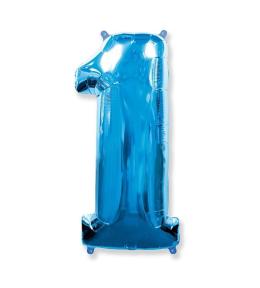 Balon foliowy cyfra 1 - Jasnoniebieski 92cm