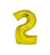 Balon foliowy cyfra 2 - Złoty 92cm