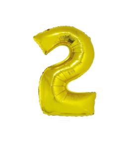 Balon foliowy cyfra 2 - Złoty 92cm