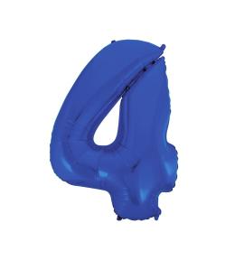 Balon foliowy cyfra 4 - Niebieski 92cm