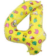 Balon foliowy cyfra 4 - Obrazki 78cm
