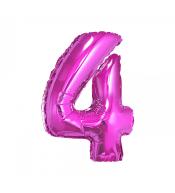 Balon foliowy cyfra 4 - Różowy 92cm