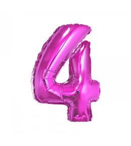 Balon foliowy cyfra 4 - Różowy 92cm