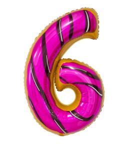 Balon foliowy cyfra 6 - Ciasteczko 78cm