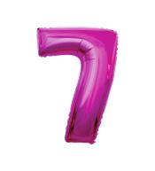 Balon foliowy cyfra 7 - Różowy 92cm