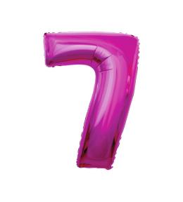 Balon foliowy cyfra 7 - Różowy 92cm