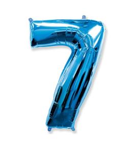 Balon foliowy cyfra 7 - Jasnoniebieski 92cm