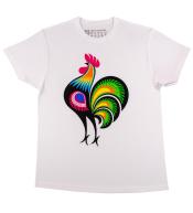 Koszulka dziecięca z krótkim rękawem Folkstar Biała - Kogut 12-14l