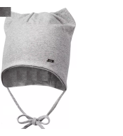 Czapka Broel szara z różowymi kropkami 47cm