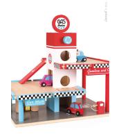 JANOD Stacja benzynowa garaż drewniany z 8 elementami