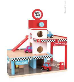 JANOD Stacja benzynowa garaż drewniany z 8 elementami