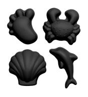 Scrunch Silikonowe foremki do piasku - Czarne