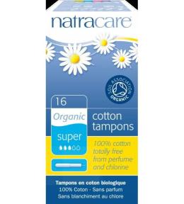 Natracare, Organiczne Tampony z Aplikatorem Super 16 szt.