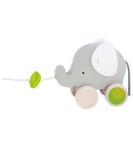 Drewniany słonik do ciągnięcia na sznurku Goki