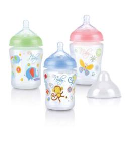 Nuby butelka antykolkowa z 5 sterylnymi wkładami słonie