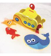 Piankowe puzzle do kąpieli - Łódź podwodna
