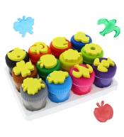 Farby do malowania palcami 12 kolorów