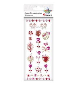 Kryształki samoprzylepne różowe biżuteria