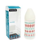 Butelka 270ml z silikonowym smoczkiem Suavinex Winter Wishes - Biała