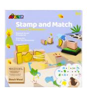 Avenir Stamp & Match Create Dinosaurs – Zestaw drewnianych stempli dla dzieci