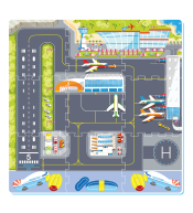 Mata piankowa z puzzli 9el. - Lotnisko