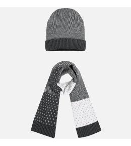 Komplet Mayoral czapka + szalik kolor grafitowy 6m