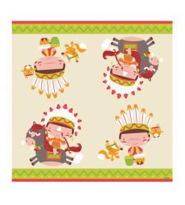Serwetki GoDan 33x33cm/20szt - Indiańskie Party