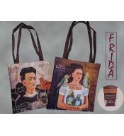 Torba na ramię Carmani - Frida Kahlo, Autoportret z papugami / Autoportret z małą małpką