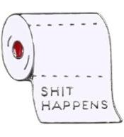 Pin przypinka emaliowana papier toaletowy "Shit Happens"