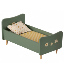 Maileg Łóżeczko Drewniane Midi dla Myszki Króliczka Zajączka + Pościel 26,5×15×13