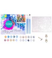 Malowanie po numerach 40x50cm - Kotek na gałęzi różowych kwiatów