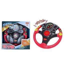 Kierownica ze światłami, imitująca wstrząsy, dźwięki klaksonu, z muzyczką