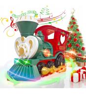 Świąteczna retro lokomotywa ze światłem i dźwiękiem, świąteczna magia