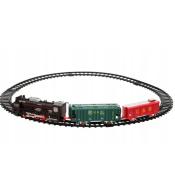 Kolejka Lokomotywa w zestawie z wagonami z efektami świetlnymi