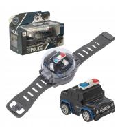 Auto Metalowe na Radio Mini Policja w Zegarku z Ładowarką USB