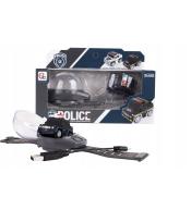 Auto Metalowe na Radio Mini Policja w Zegarku z Ładowarką USB