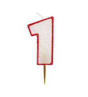 Świeczka 1 mała brokatowa na tort