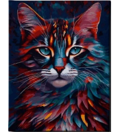 Malowanie po numerach 40x50cm - Kolorowy kot