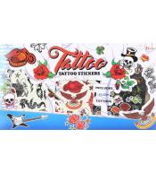 Zestaw zmywalnych tatuaży młodzieżowych muzyka czaszki rock