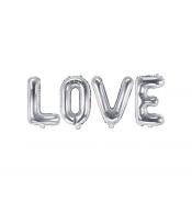 Balon foliowy - Love - Literki - Srebrny - 140 x 35 cm